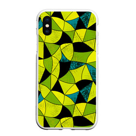 Чехол для iPhone XS Max матовый с принтом Гранжевый яркий зеленый  в Екатеринбурге, Силикон | Область печати: задняя сторона чехла, без боковых панелей | абстрактный | гранжевая текстура | зеленый | летний | молодежный | современный | ярко желтый