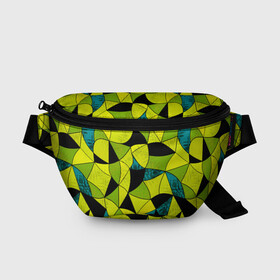 Поясная сумка 3D с принтом Гранжевый яркий зеленый  в Екатеринбурге, 100% полиэстер | плотная ткань, ремень с регулируемой длиной, внутри несколько карманов для мелочей, основное отделение и карман с обратной стороны сумки застегиваются на молнию | Тематика изображения на принте: абстрактный | гранжевая текстура | зеленый | летний | молодежный | современный | ярко желтый