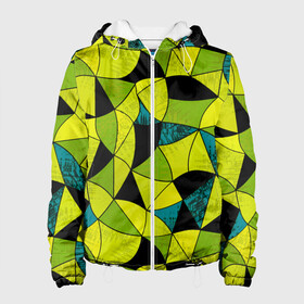 Женская куртка 3D с принтом Гранжевый яркий зеленый  в Екатеринбурге, ткань верха — 100% полиэстер, подклад — флис | прямой крой, подол и капюшон оформлены резинкой с фиксаторами, два кармана без застежек по бокам, один большой потайной карман на груди. Карман на груди застегивается на липучку | абстрактный | гранжевая текстура | зеленый | летний | молодежный | современный | ярко желтый