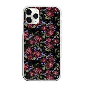 Чехол для iPhone 11 Pro Max матовый с принтом Цветочная мозаика  в Екатеринбурге, Силикон |  | абстрактные цветы | абстрактный | геометрический | коричневый | оливковый | розовый | цветочный