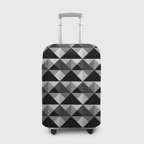 Чехол для чемодана 3D с принтом Современный геометрический  в Екатеринбурге, 86% полиэфир, 14% спандекс | двустороннее нанесение принта, прорези для ручек и колес | абстрактный | геометрический фигуры | модный | полигональный | популярный | треугольники | черно белый