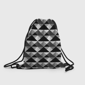 Рюкзак-мешок 3D с принтом Современный геометрический  в Екатеринбурге, 100% полиэстер | плотность ткани — 200 г/м2, размер — 35 х 45 см; лямки — толстые шнурки, застежка на шнуровке, без карманов и подкладки | абстрактный | геометрический фигуры | модный | полигональный | популярный | треугольники | черно белый