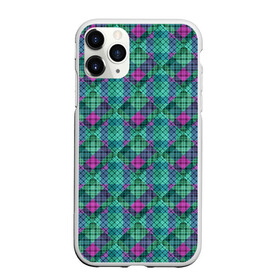 Чехол для iPhone 11 Pro матовый с принтом Бирюзовый клетчатый узор в Екатеринбурге, Силикон |  | абстрактный | бирюзовый | клетка | модный | плед | разноцветный плед | современный | шотландка