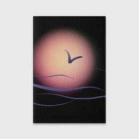 Обложка для паспорта матовая кожа с принтом Солнечный шар в Екатеринбурге, натуральная матовая кожа | размер 19,3 х 13,7 см; прозрачные пластиковые крепления | sea | sun | закат | море | небо | птицы | солнце | чайки