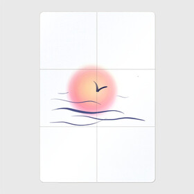 Магнитный плакат 2Х3 с принтом Солнечный шар в Екатеринбурге, Полимерный материал с магнитным слоем | 6 деталей размером 9*9 см | sea | sun | закат | море | небо | птицы | солнце | чайки