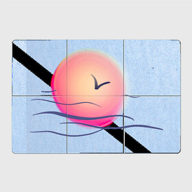Магнитный плакат 3Х2 с принтом Солнечный шар в Екатеринбурге, Полимерный материал с магнитным слоем | 6 деталей размером 9*9 см | Тематика изображения на принте: sea | sun | закат | море | небо | птицы | солнце | чайки