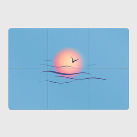 Магнитный плакат 3Х2 с принтом Солнечный шар в Екатеринбурге, Полимерный материал с магнитным слоем | 6 деталей размером 9*9 см | sea | sun | закат | море | небо | птицы | солнце | чайки