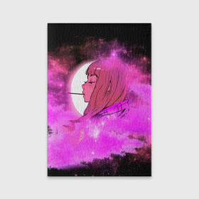 Обложка для паспорта матовая кожа с принтом Аниме Девушка | Розовый Космос в Екатеринбурге, натуральная матовая кожа | размер 19,3 х 13,7 см; прозрачные пластиковые крепления | anime | cloud | girl | japan | moon sky | pink | senpai | space | аниме | анимэ | девочка | девушка | космос | краска | кровь | луна | мульт | самурай | символ | тян | япония