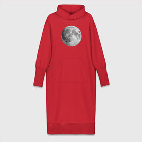 Платье удлиненное хлопок с принтом Полнолуние Лунная фаза в Екатеринбурге,  |  | луна | луна круглая | лунная фаза | планета | полнолуние