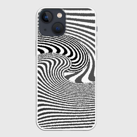 Чехол для iPhone 13 mini с принтом Черно белый мозаичный узор в Екатеринбурге,  |  | волна | мозаика | мозаичная картина | серый | узор | черно белый | черный и белый