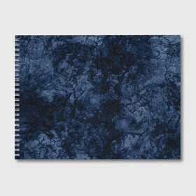 Альбом для рисования с принтом Темно-синяя текстура камня  в Екатеринбурге, 100% бумага
 | матовая бумага, плотность 200 мг. | абстрактный | модный | молодежный | мрамор | мраморный узор | синий | современный