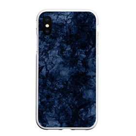 Чехол для iPhone XS Max матовый с принтом Темно-синяя текстура камня  в Екатеринбурге, Силикон | Область печати: задняя сторона чехла, без боковых панелей | абстрактный | модный | молодежный | мрамор | мраморный узор | синий | современный