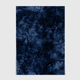 Постер с принтом Темно-синяя текстура камня  в Екатеринбурге, 100% бумага
 | бумага, плотность 150 мг. Матовая, но за счет высокого коэффициента гладкости имеет небольшой блеск и дает на свету блики, но в отличии от глянцевой бумаги не покрыта лаком | абстрактный | модный | молодежный | мрамор | мраморный узор | синий | современный