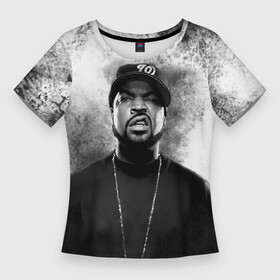 Женская футболка 3D Slim с принтом Ice Cube  Айс Куб (Z) в Екатеринбурге,  |  | ice cube | oshea jackson | rap | айс куб | айс кьюб | реп | репер | рэпер | хип хоп