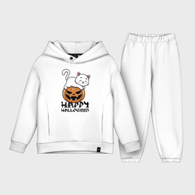 Детский костюм хлопок Oversize с принтом Kitten  Pumpkin в Екатеринбурге,  |  | Тематика изображения на принте: cat | ears | eyes | halloween | holiday | jaw | kitten | moustache | nose | paws | pumpkin | smile | tail | teeth | глаза | зубы | кот | котёнок | кошка | лапы | нос | праздник | тыква | улыбка | усы | уши | хвост | хэллоуин