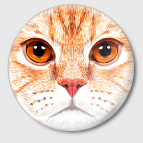 Значок с принтом Мур Мяу в Екатеринбурге,  металл | круглая форма, металлическая застежка в виде булавки | cat | kitty | pussycat | киса | кот | кошечка | кошка