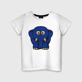 Детская футболка хлопок с принтом Слонище в Екатеринбурге, 100% хлопок | круглый вырез горловины, полуприлегающий силуэт, длина до линии бедер | Тематика изображения на принте: animal | elephant | животное | слон | слониха