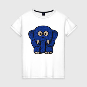 Женская футболка хлопок с принтом Слонище в Екатеринбурге, 100% хлопок | прямой крой, круглый вырез горловины, длина до линии бедер, слегка спущенное плечо | Тематика изображения на принте: animal | elephant | животное | слон | слониха