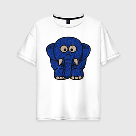 Женская футболка хлопок Oversize с принтом Слонище в Екатеринбурге, 100% хлопок | свободный крой, круглый ворот, спущенный рукав, длина до линии бедер
 | Тематика изображения на принте: animal | elephant | животное | слон | слониха