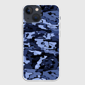 Чехол для iPhone 13 mini с принтом Синий камуфляж в клетку в Екатеринбурге,  |  | для мальчиков | камуфляж | клетка | клетчатый узор | мужской | популярный | синий | современный | спортивный