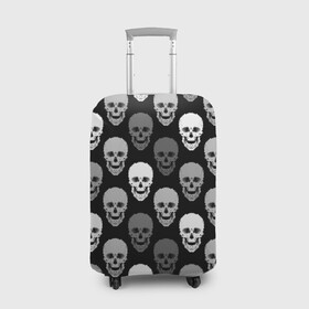 Чехол для чемодана 3D с принтом Черно-белый готический  в Екатеринбурге, 86% полиэфир, 14% спандекс | двустороннее нанесение принта, прорези для ручек и колес | абстрактный | готический узор | модный | серый | современный | черепа | черно белый | черный фон