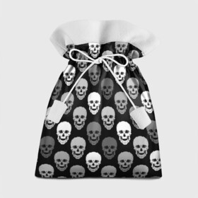 Подарочный 3D мешок с принтом Черно-белый готический  в Екатеринбурге, 100% полиэстер | Размер: 29*39 см | Тематика изображения на принте: абстрактный | готический узор | модный | серый | современный | черепа | черно белый | черный фон