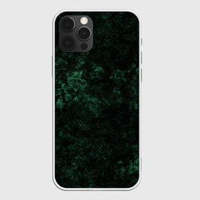 Чехол для iPhone 12 Pro с принтом Темно-зеленый мраморный узор  в Екатеринбурге, силикон | область печати: задняя сторона чехла, без боковых панелей | абстрактный | велюровый | зеленый | каменный | мрамор | современный | текстура камня | темный зеленый