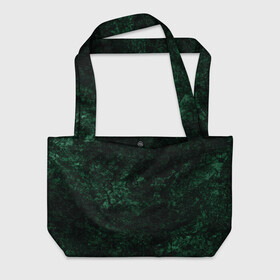 Пляжная сумка 3D с принтом Темно-зеленый мраморный узор  в Екатеринбурге, 100% полиэстер | застегивается на металлическую кнопку; внутренний карман застегивается на молнию. Стенки укреплены специальным мягким материалом, чтобы защитить содержимое от несильных ударов
 | абстрактный | велюровый | зеленый | каменный | мрамор | современный | текстура камня | темный зеленый