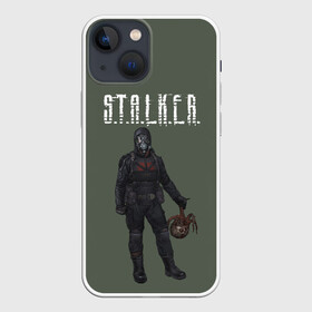 Чехол для iPhone 13 mini с принтом S.T.A.L.K.E.R. | С.Т.А.Л.К.Е.Р (+спина) в Екатеринбурге,  |  | chernobyl | pripyat | s.t.a.l.k.e.r. 2 | shadow of chernobyl | stalker | stalker 2 | воля | меченый | припять | свобода | свобода воля | сталкер | сталкер 2 | тени чернобыля | чернобыль