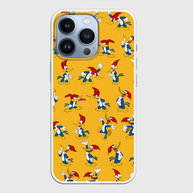 Чехол для iPhone 13 Pro с принтом Такой разный Дятел Вуди в Екатеринбурге,  |  | animals | cartoon | character | head | laughter | pattern | woody woodpecker | дятел вуди | животные | мультики | паттерн | персонаж | смех | узор