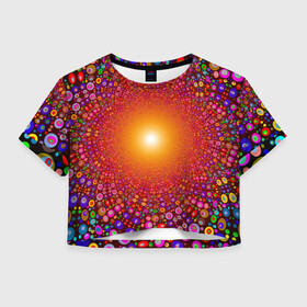 Женская футболка Crop-top 3D с принтом Сияй в Екатеринбурге, 100% полиэстер | круглая горловина, длина футболки до линии талии, рукава с отворотами | flash | glow | light | вспышка | свет | сияние