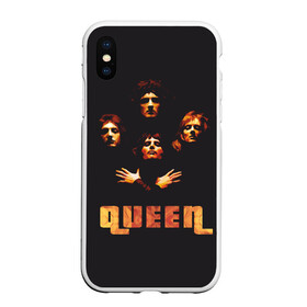 Чехол для iPhone XS Max матовый с принтом Queen в Екатеринбурге, Силикон | Область печати: задняя сторона чехла, без боковых панелей | freddie mercury | queen | полигональная | рок | рок группа | рок музыка | фредди меркьюри