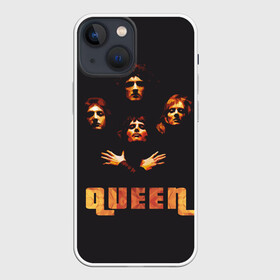 Чехол для iPhone 13 mini с принтом Queen в Екатеринбурге,  |  | freddie mercury | queen | полигональная | рок | рок группа | рок музыка | фредди меркьюри
