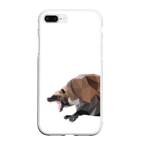 Чехол для iPhone 7Plus/8 Plus матовый с принтом Росомаха в Екатеринбурге, Силикон | Область печати: задняя сторона чехла, без боковых панелей | животное | зверь | злость | куница | медведь | милое животное | полигональный | росомаха | собака