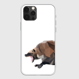 Чехол для iPhone 12 Pro с принтом Росомаха в Екатеринбурге, силикон | область печати: задняя сторона чехла, без боковых панелей | Тематика изображения на принте: животное | зверь | злость | куница | медведь | милое животное | полигональный | росомаха | собака