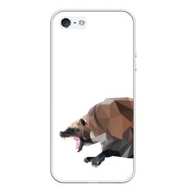 Чехол для iPhone 5/5S матовый с принтом Росомаха в Екатеринбурге, Силикон | Область печати: задняя сторона чехла, без боковых панелей | Тематика изображения на принте: животное | зверь | злость | куница | медведь | милое животное | полигональный | росомаха | собака