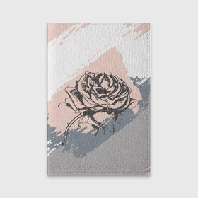 Обложка для паспорта матовая кожа с принтом Абстракция с розой в Екатеринбурге, натуральная матовая кожа | размер 19,3 х 13,7 см; прозрачные пластиковые крепления | абстракция | гранж | графика | графический | пастель | пастельная | роза | цветок | цветочный