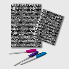 Блокнот с принтом Черно -белый полосатый узор в Екатеринбурге, 100% бумага | 48 листов, плотность листов — 60 г/м2, плотность картонной обложки — 250 г/м2. Листы скреплены удобной пружинной спиралью. Цвет линий — светло-серый
 | Тематика изображения на принте: абстрактный | молодежный | монохромный | полосатый узор | полосы | современный | черный и белый