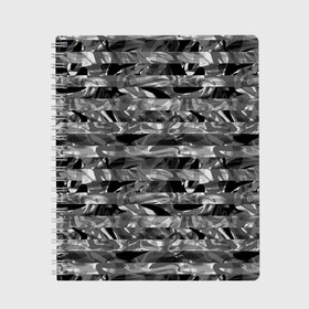 Тетрадь с принтом Черно -белый полосатый узор в Екатеринбурге, 100% бумага | 48 листов, плотность листов — 60 г/м2, плотность картонной обложки — 250 г/м2. Листы скреплены сбоку удобной пружинной спиралью. Уголки страниц и обложки скругленные. Цвет линий — светло-серый
 | абстрактный | молодежный | монохромный | полосатый узор | полосы | современный | черный и белый