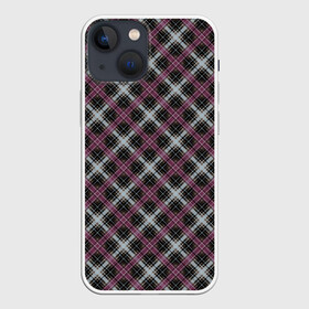 Чехол для iPhone 13 mini с принтом Темный серый узор в клетку в Екатеринбурге,  |  | бордовый и серый | клетка | клетчатый узор | плед | серный | темный | шотландка
