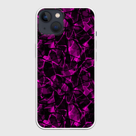 Чехол для iPhone 13 с принтом Абстрактный узор цвета фуксия в Екатеринбурге,  |  | Тематика изображения на принте: детский | лиловый | молодежный | популярный | современный | темный лиловый | фуксия | черный и бордовый