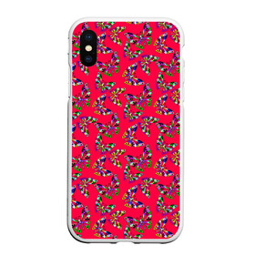 Чехол для iPhone XS Max матовый с принтом Бабочки на красном в Екатеринбурге, Силикон | Область печати: задняя сторона чехла, без боковых панелей | веселый узор | весенний | детский | для девочек | красный | летний | лето | малышам | разноцветный узор