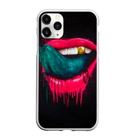Чехол для iPhone 11 Pro Max матовый с принтом Ядовитый поцелуй в Екатеринбурге, Силикон |  | арт | губы | иллюстрация | улыбка | язык