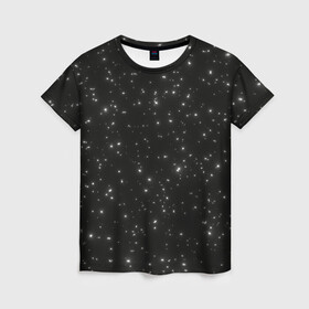 Женская футболка 3D с принтом Звезды в Екатеринбурге, 100% полиэфир ( синтетическое хлопкоподобное полотно) | прямой крой, круглый вырез горловины, длина до линии бедер | astronomy | flicker | shine | sky | space | star | starry sky | stars | астрономия | звезда | звездное небо | звездочка | звездочки | звезды | космос | мерцание | мерцающая звезда | мерцающие звезды | небо | сияние
