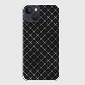 Чехол для iPhone 13 с принтом Серо черный плед в Екатеринбурге,  |  | клетка | клетчатый узор | молодежный | мужской | рубашечный | серный | черный | шотландка