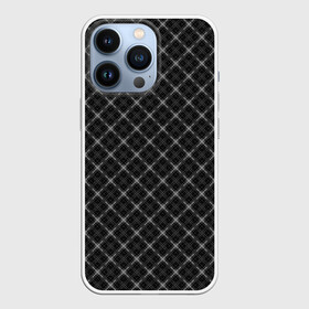 Чехол для iPhone 13 Pro с принтом Серо черный плед в Екатеринбурге,  |  | клетка | клетчатый узор | молодежный | мужской | рубашечный | серный | черный | шотландка