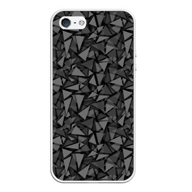 Чехол для iPhone 5/5S матовый с принтом Геометрический серый узор  в Екатеринбурге, Силикон | Область печати: задняя сторона чехла, без боковых панелей | абстрактный | геометрический | мозаика | серый | современный | темный серый | черно белый