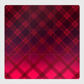 Магнитный плакат 3Х3 с принтом Геометрический абстрактный узо в Екатеринбурге, Полимерный материал с магнитным слоем | 9 деталей размером 9*9 см | Тематика изображения на принте: абстрактный | геометрический | градиентный | клетчатый | красный | красный в клетку | плед | темный красный