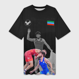 Платье-футболка 3D с принтом Dagestan wrestling (Uguev) в Екатеринбурге,  |  | dagestan | freestyle | team | uguev | wrestling | борьба | вольная | дагестан | завур | заур | кавказ | олимпийский | республика | сборная | угуев | федерация | хасавюрт | чемпион