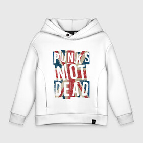 Детское худи Oversize хлопок с принтом Punks not dead в Екатеринбурге, френч-терри — 70% хлопок, 30% полиэстер. Мягкий теплый начес внутри —100% хлопок | боковые карманы, эластичные манжеты и нижняя кромка, капюшон на магнитной кнопке | Тематика изображения на принте: alternative | music | punk | punks not dead | rock | альтернатива | музыка | панк | панки не умерают | панкс нот дэд | рок